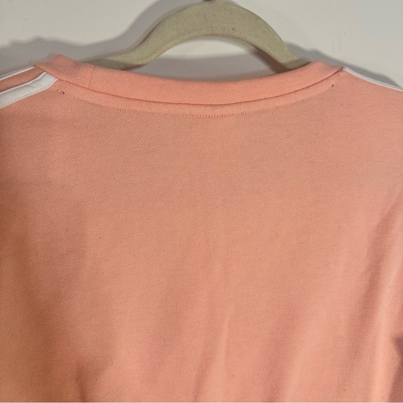 Adidas Climalite Pink Long Sleeve Sweatshirt Women’s Large 3Stripes Crewneck - Picture 10 of 14